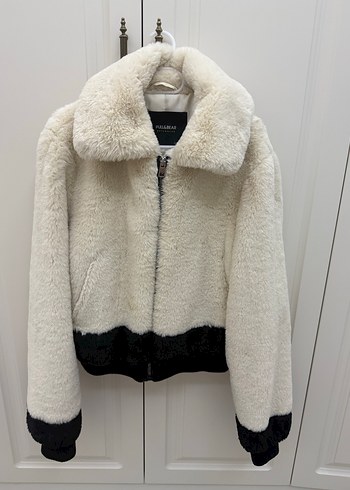 Kadın krem Midi Peluş Kaban - Görsel 2