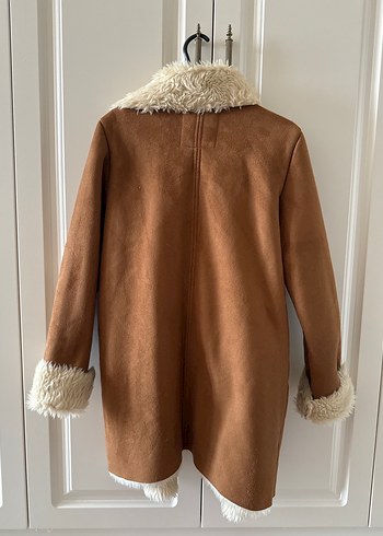 Kahverengi Süet Kadın Ceket Kürklü - Görsel 4