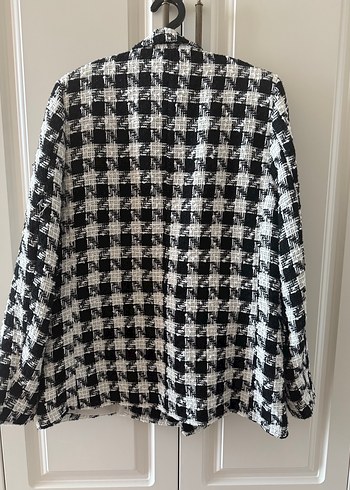 Gri Ekoseli Kadın Blazer Ceket - Görsel 7