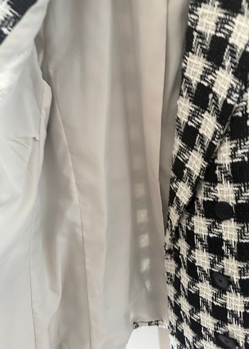 Gri Ekoseli Kadın Blazer Ceket - Görsel 4