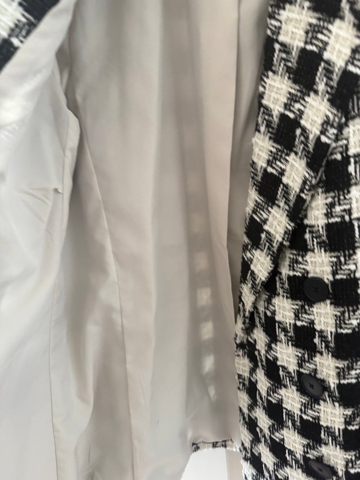 Gri Ekoseli Kadın Blazer Ceket - Görsel 4