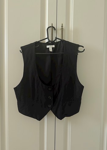 Düğmeli Siyah Kadın Yelek - Görsel 5