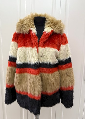 Çizgili Bohem ski kürk - Görsel 4