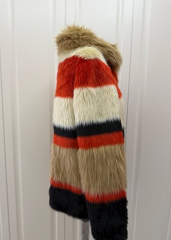 Çizgili Bohem ski kürk - Görsel 2