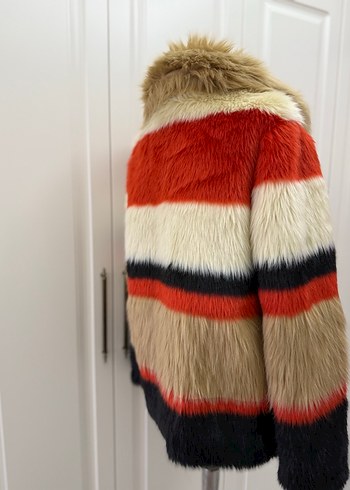 Çizgili Bohem ski kürk - Görsel 3