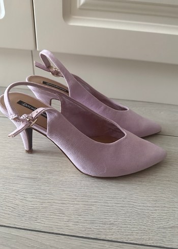 Pembe Süet Stiletto Kadın topuklu Ayakkabı - Görsel 3