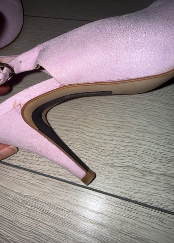 Pembe Süet Stiletto Kadın topuklu Ayakkabı - Görsel 5