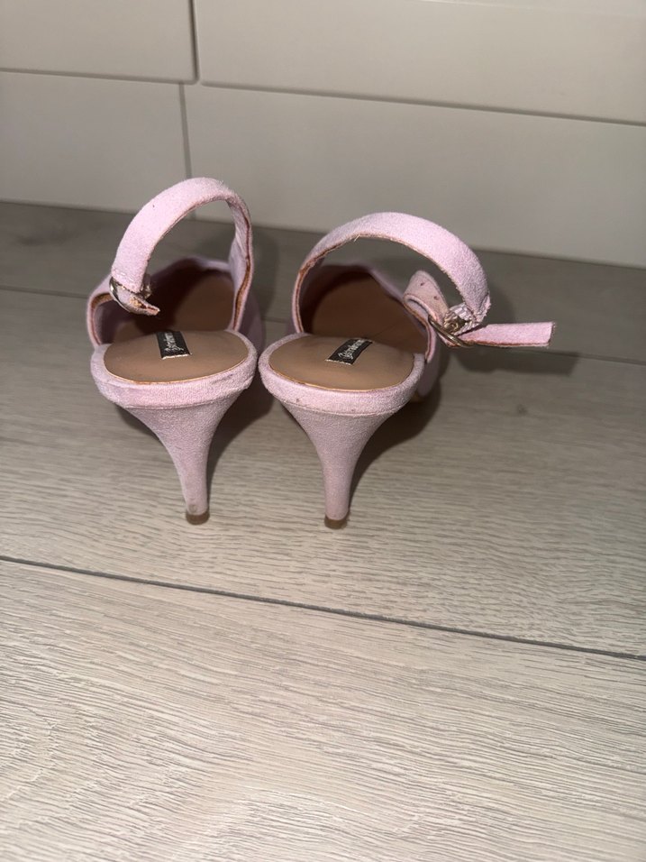 Pembe Süet Stiletto Kadın topuklu Ayakkabı - Görsel 2