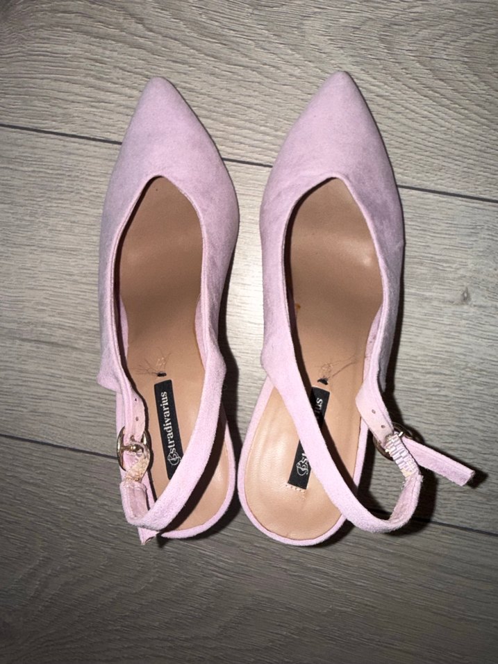 Pembe Süet Stiletto Kadın topuklu Ayakkabı - Görsel 4