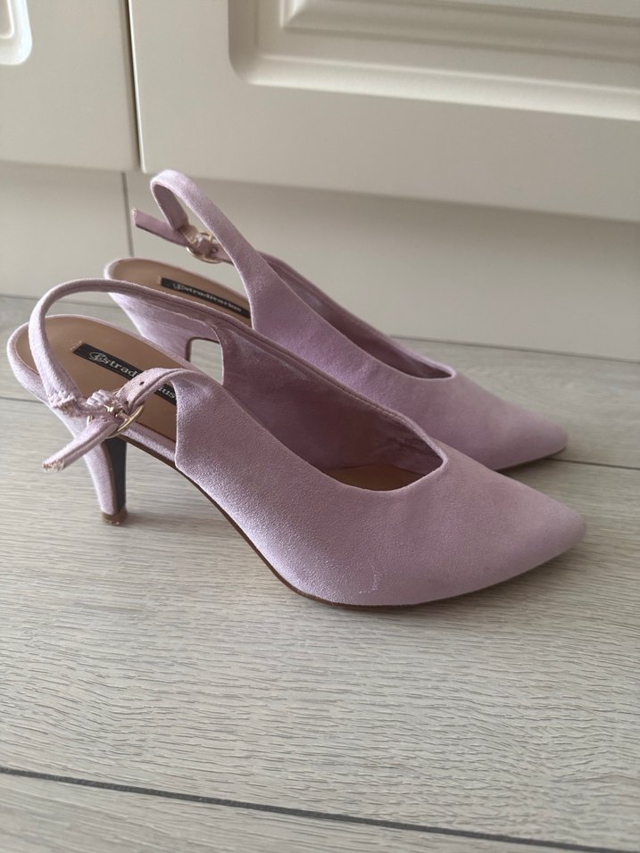 Pembe Süet Stiletto Kadın topuklu Ayakkabı - Görsel 3