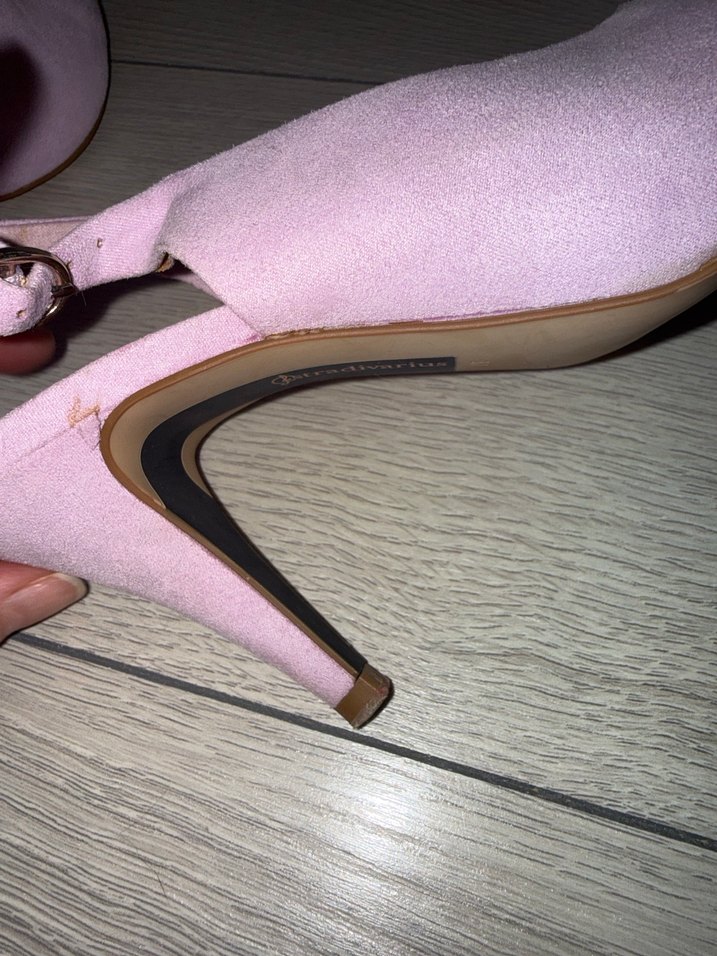 Pembe Süet Stiletto Kadın topuklu Ayakkabı - Görsel 5