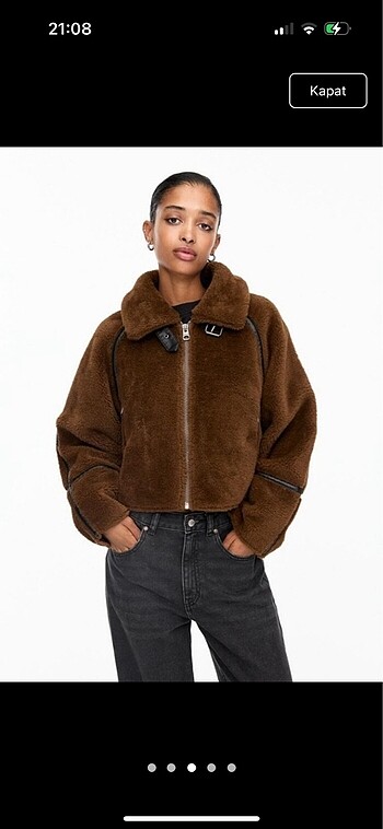 l Beden Pull and bear suni kürk ceket