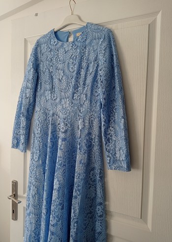 dantelli tesettür elbise - Görsel 4