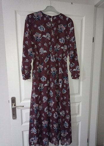 Mor Çiçekli Elbise - Görsel 5