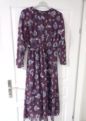 Mor Çiçekli Elbise - Görsel 2