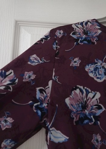 Mor Çiçekli Elbise - Görsel 6