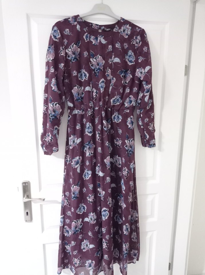 Mor Çiçekli Elbise - Görsel 2