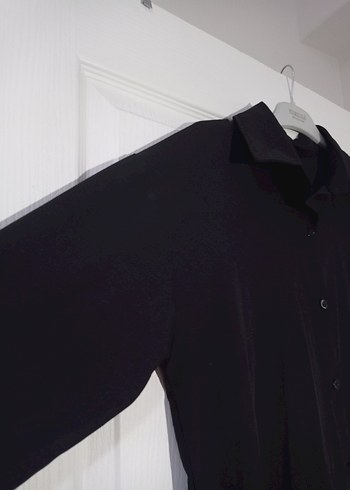 Siyah Düğmeli Uzun Keten Tunik - Görsel 5