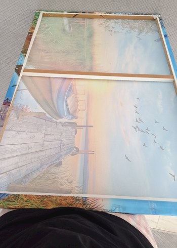 Mavi Gökyüzü ve Tekne Manzaralı Tablo - Görsel 2