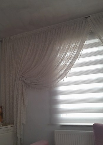 Modern Klasik Beyaz Tül Perde - Görsel 2