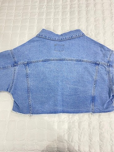 xl Beden mavi Renk Mavi Crop Kot Ceket