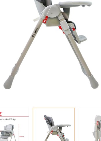 Gri Katlanabilir Mama Sandalyesi - Görsel 5