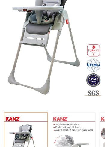 Gri Katlanabilir Mama Sandalyesi - Görsel 8