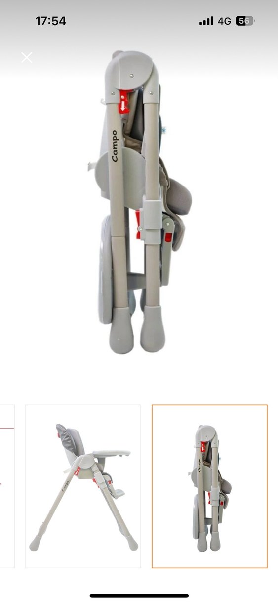 Gri Katlanabilir Mama Sandalyesi - Görsel 3