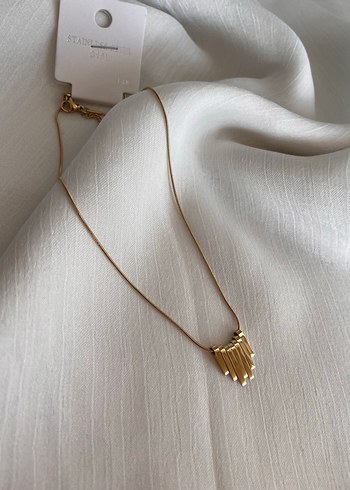 Çubuk detaylı gold kaplama Kadın Kolye - Görsel 2