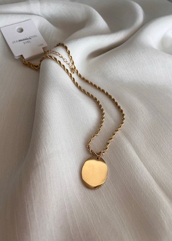 Gold kaplama plaka Çelik kolye - Görsel 2