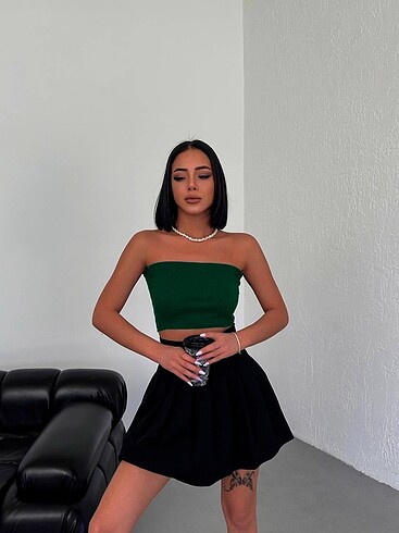 Kadın Straplez Crop