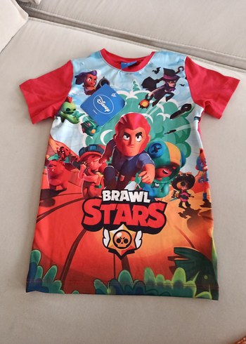Erkek Çocuk Kırmızı Brawl Stars Baskılı Tişört