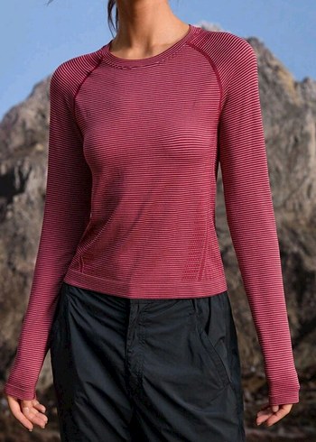 Bordo Uzun Kollu Atletik Üst - Görsel 3