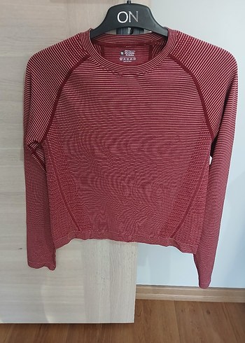 Bordo Uzun Kollu Atletik Üst - Görsel 4