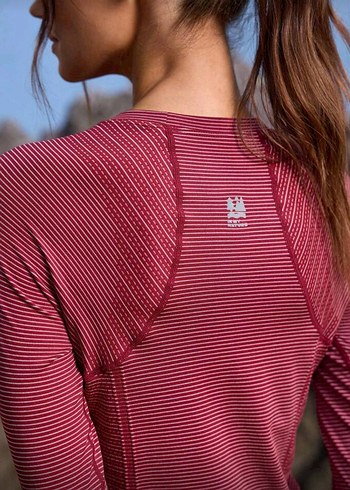 Bordo Uzun Kollu Atletik Üst - Görsel 2