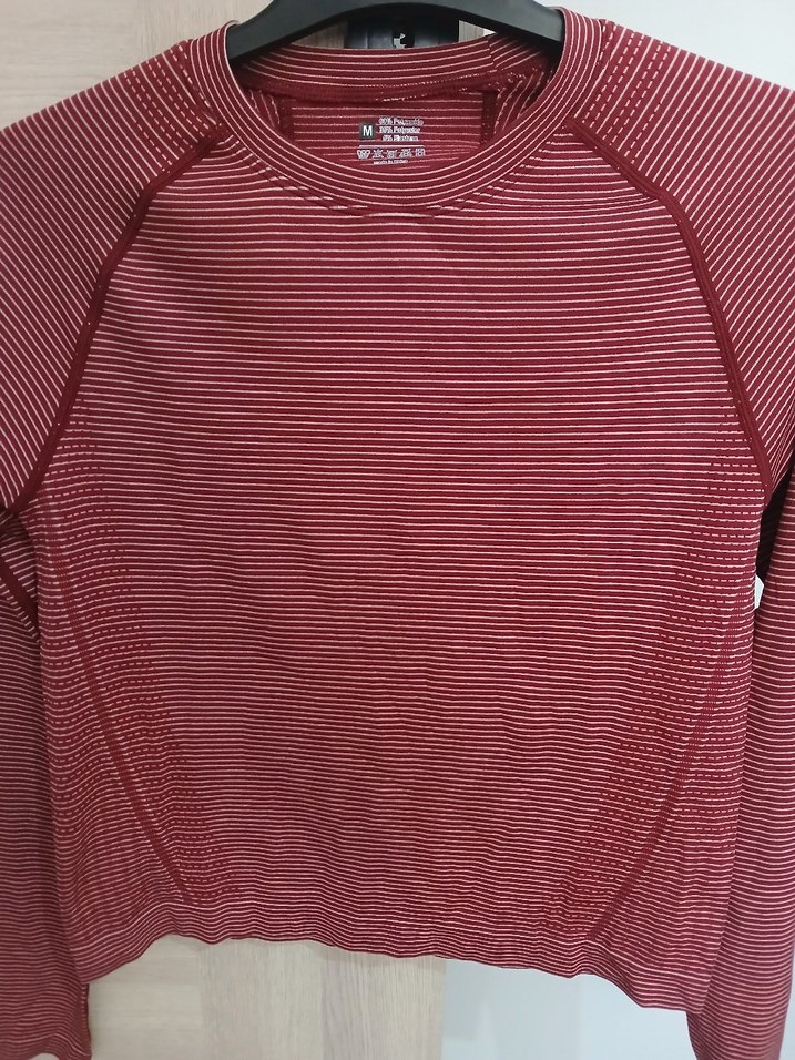 Bordo Uzun Kollu Atletik Üst - Görsel 5