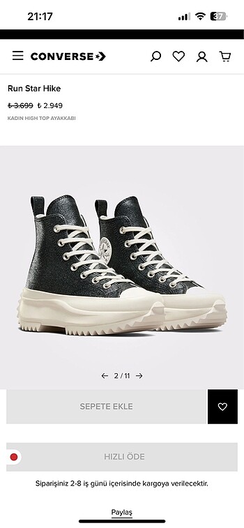 Converse Converse run star hike siyah