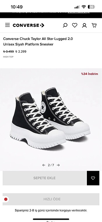 Converse Converse siyah unisex platform sneaker