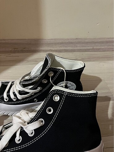 39 Beden siyah Renk Converse siyah unisex platform sneaker