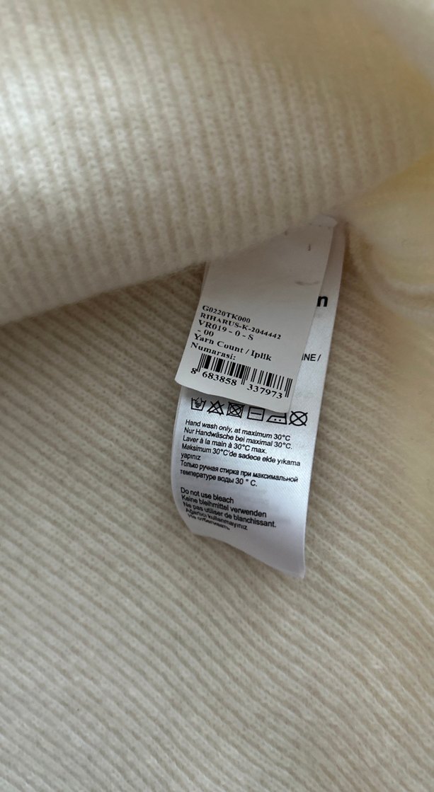 Tereyağ renkli Kadın Örgü Bisiklet Yaka Kazak - Görsel 4