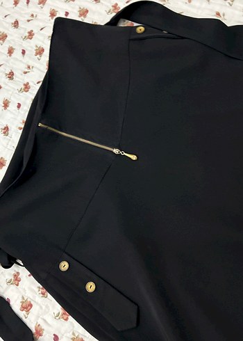 Fermuarlı Siyah Uzun Çan Etek - Görsel 2