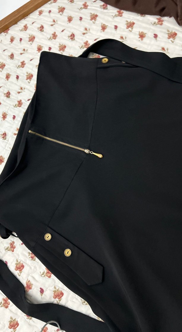 Fermuarlı Siyah Uzun Çan Etek - Görsel 2