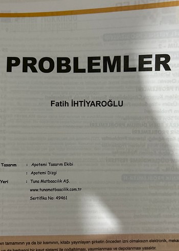 Problemler Soru Bankası - Fatih İhtiyaroğlu - Görsel 4