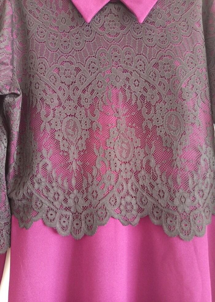 Dantel detaylı elbise  - Görsel 4