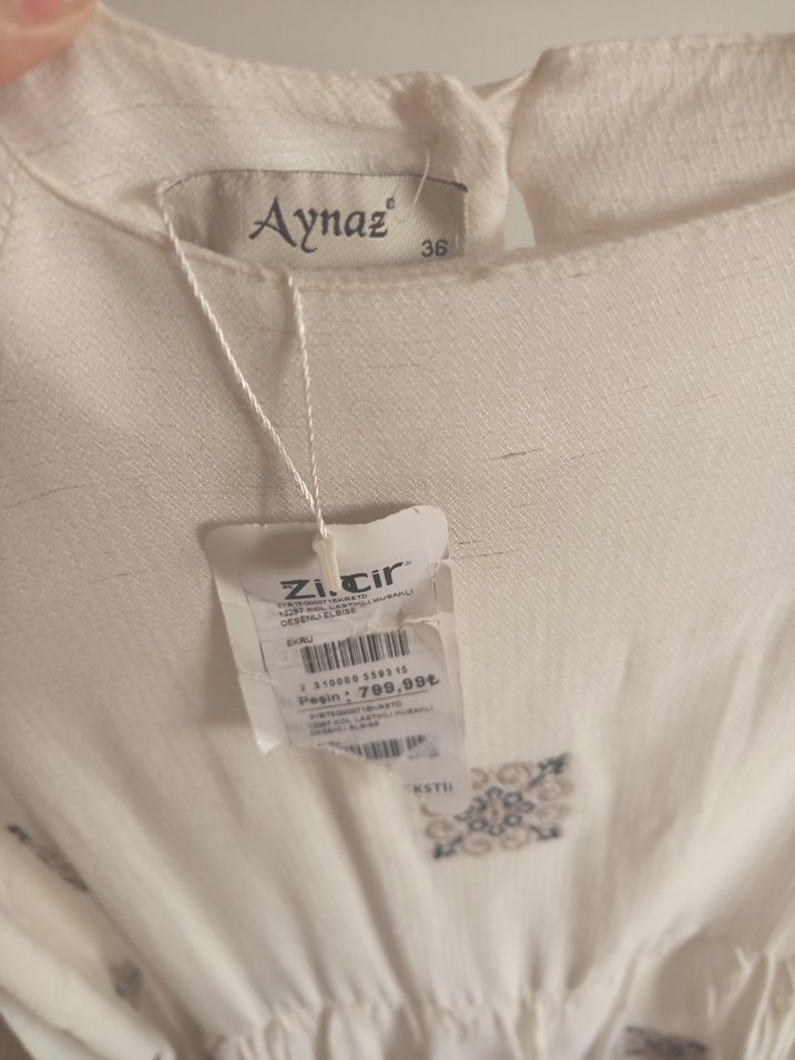 Nakışlı Bohem Uzun Kollu Beyaz Elbise - Görsel 4