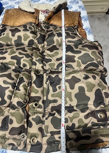 Kürk Detaylı Kamuflaj Desenli Erkek Yelek - Görsel 3