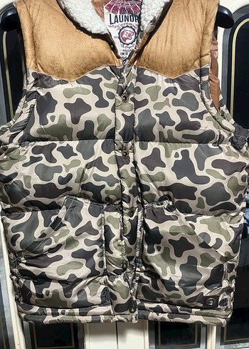 Kürk Detaylı Kamuflaj Desenli Erkek Yelek - Görsel 5