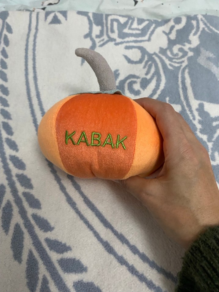 Turuncu Yüzlü Kabak Peluş Oyuncak - Görsel 3