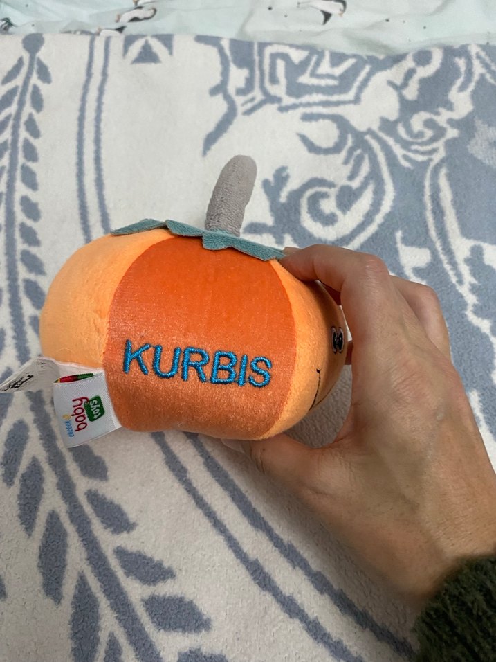 Turuncu Yüzlü Kabak Peluş Oyuncak - Görsel 4