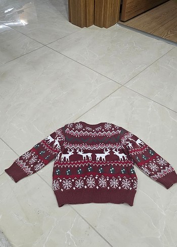 12-18 Ay Beden yılbaşı konseptli erkek bebek kazak